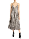 MSGM PYTHON-PRINT PLEATED DRESS,0400012628692