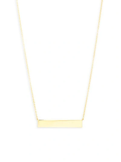Saks Fifth Avenue 14k Gold Bar Pendant Necklace