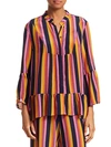 FIGUE LIVIA STRIPED SILK BLOUSE,0400012500896