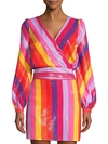 OLIVIA RUBIN KENDALL WRAP FRONT RAINBOW STRIPE TOP,0400012488045