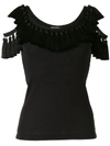 DOLCE & GABBANA COLD SHOULDER TASSEL TRIM VEST