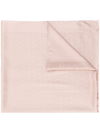 Ferragamo Gancini-print Frayed Scarf In Pink