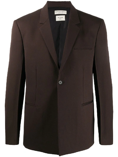 Bottega Veneta Single-breasted Wool Blazer In Brown