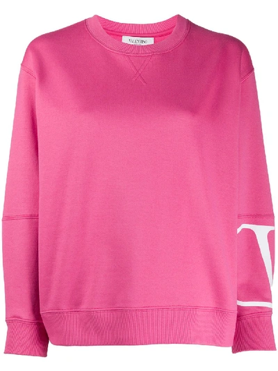 Valentino Vlogo Crewneck Sweatshirt In Pink