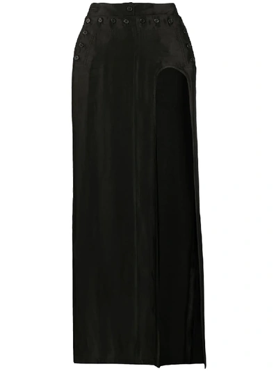 Ann Demeulemeester Thigh Slit Maxi Skirt In Black