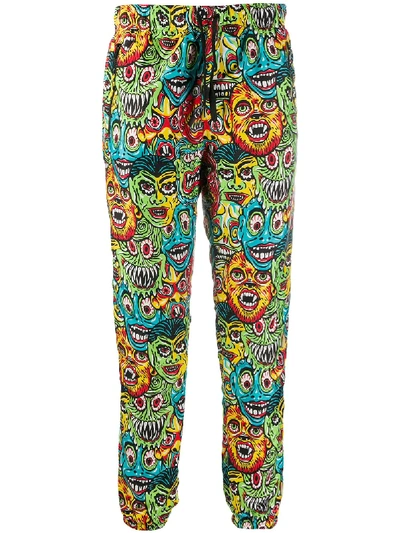 Moschino Monsters Printed Track Trousers In Green