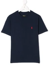 Polo Ralph Lauren Teen Embroidered Logo T-shirt In Blue
