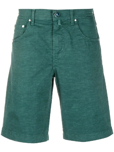 Jacob Cohen Comfort Fit Check Chino Shorts In Green