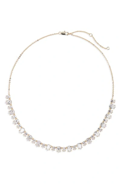 Nordstrom Cubic Zirconia Frontal Necklace In Gold