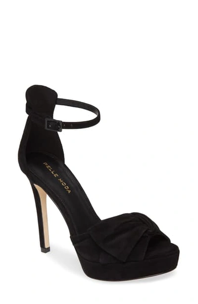 Pelle Moda Ora Platform Sandal In Black Suede