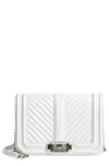 Rebecca Minkoff Small Love Chevron Quilted Leather Crossbody Bag In White