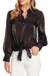 VINCE CAMUTO TIE FRONT IRIDESCENT BLOUSE,9120182