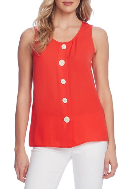 Vince Camuto Sleeveless Button-up Blouse In Bright Ladybug