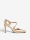 LK BENNETT VICTORIA METALLIC SUEDE COURTS,R00122618