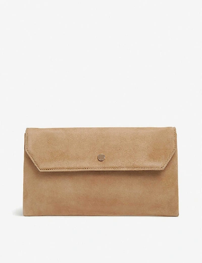 LK BENNETT WOMENS DORA SUEDE ENVELOPE CLUTCH BEI-TRENCH,34226657