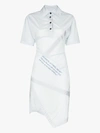 OFF-WHITE BLUE ASYMMETRIC SHIRT DRESS,OWDB227S20FAB002084514854096