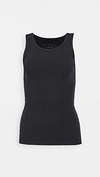 Nili Lotan Coana Ribbed Tank Top In Washed Black