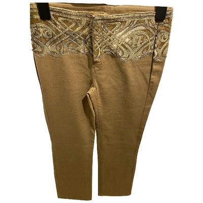 Pre-owned Roberto Cavalli Large Pants In Beige