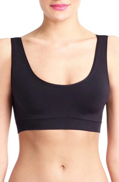 Commando Luxe Ribbed Stretch-jersey Bralette In Black