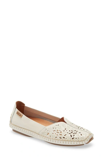 Pikolinos Jerez Perforated Loafer In Nata Leather