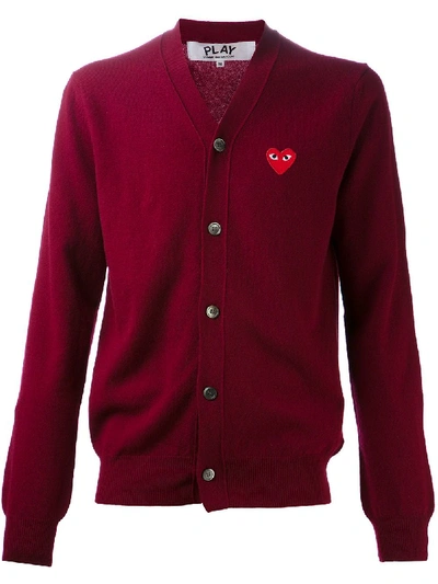 Comme Des Garçons Play Classic Cardigan In Red