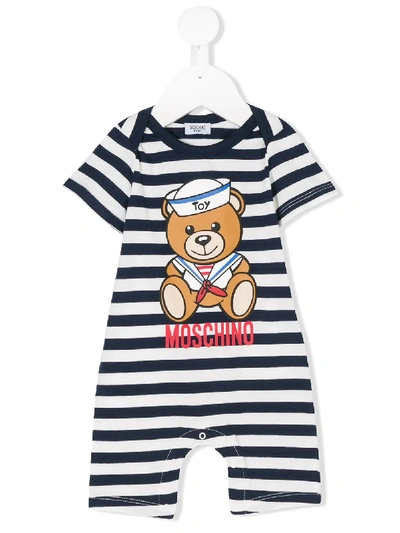 Moschino Babies' Teddy Bear Print Two Pieces Set In Blue