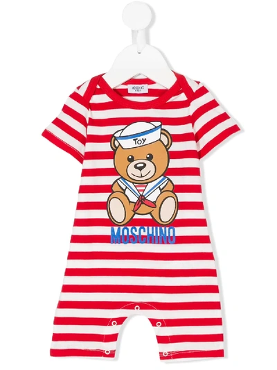 Moschino Babies' Teddy Bear Print Two Piece Set In Red