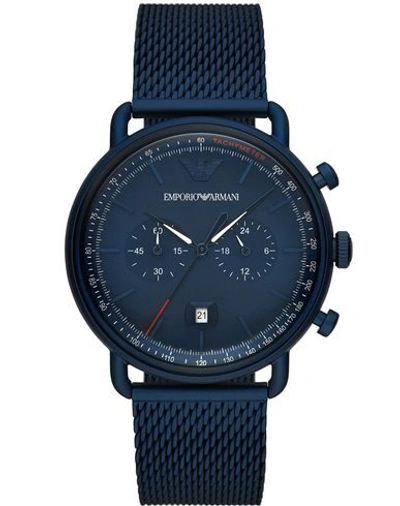 Emporio Armani Wrist Watch In Blue