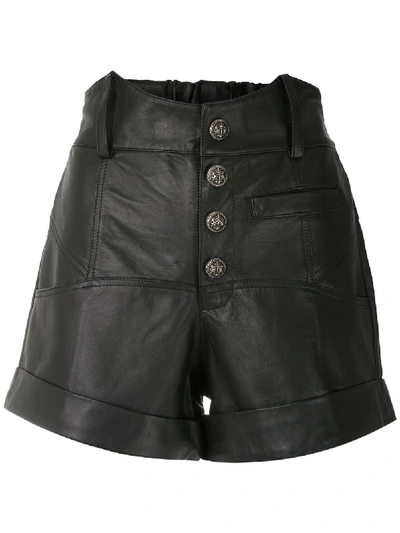 Andrea Bogosian Riley Leather Shorts In Black