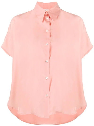 Stella Mccartney Short-sleeve Semi-sheer Blouse In Pink