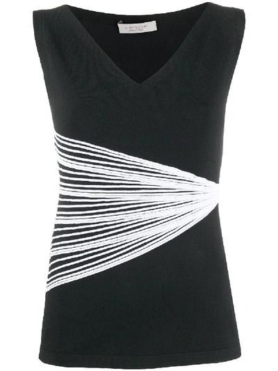 D-exterior Stretch Knit Tank Top In Black