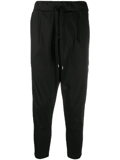 Family First Loose Cropped Chinos In Black