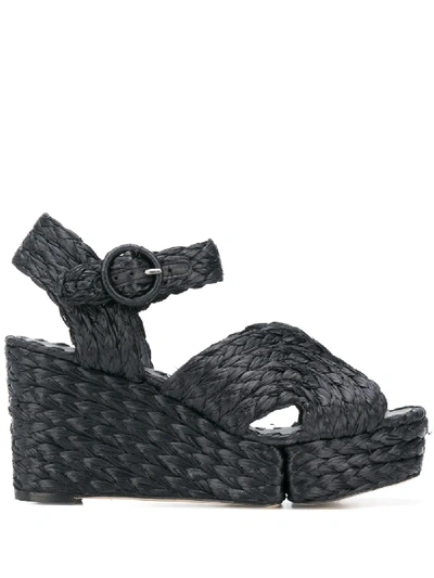 PALOMA BARCELÓ LAVA WOVEN WEDGE SANDALS