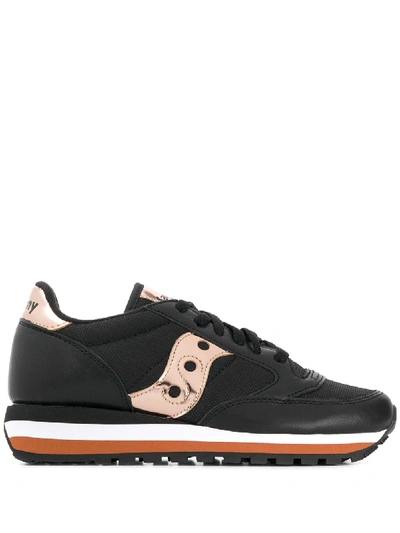 Saucony Metallic-detail Low-top Sneakers In Black