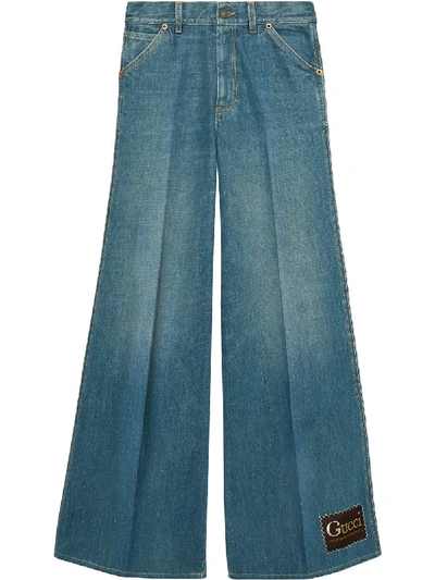 Gucci Stonewashed Flared Jeans In Blue