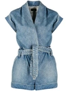 RTA BELTED DENIM PLASUIT