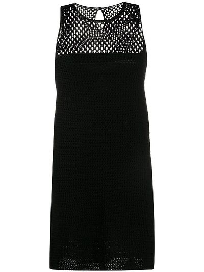 Pre-owned Prada Knitted A-line Dress In Black