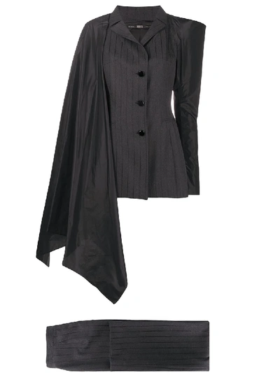 Pre-owned Gianfranco Ferre Pinstripes Deconstructed Blazer In Black