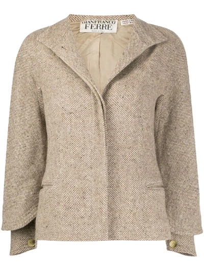 Pre-owned Gianfranco Ferre Double-sleeve Short Jacket In Neutrals