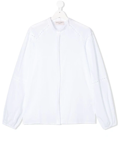 Alberta Ferretti Teen Lace Detail Blouse In White