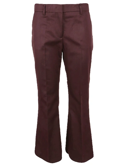 Msgm Cropped Flared Trousers In Rosso