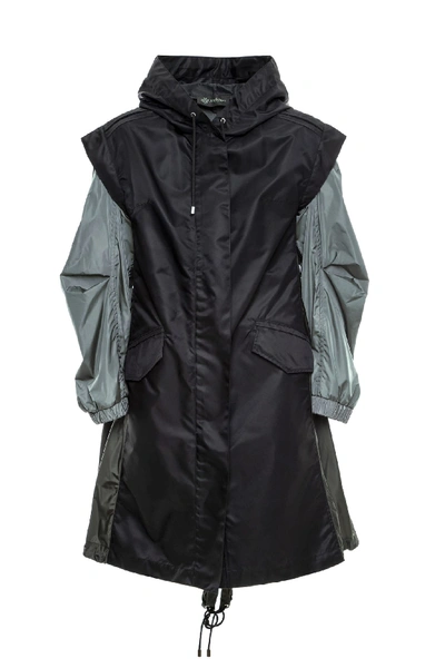Mr & Mrs Italy Two-ways Rainproof Parka For Woman In Black/grey/grigio Corda
