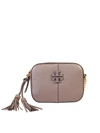 Tory Burch Mcgraw Leather Camera Bag In Metallic