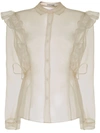 SANDY LIANG GRASS RUFFLE BLOUSE