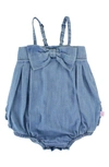 Rufflebutts Denim Bubble Romper In Denim