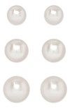 LILY NILY LILY NILY 3-PAIR PEARL STUD EARRINGS,S-209