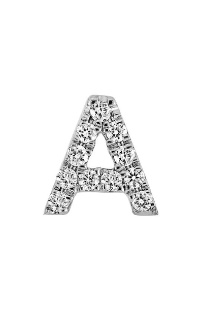 Bony Levy Single Initial Earring In White Gold/ A