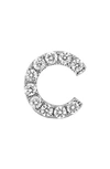 Bony Levy Single Initial Earring In White Gold/ C