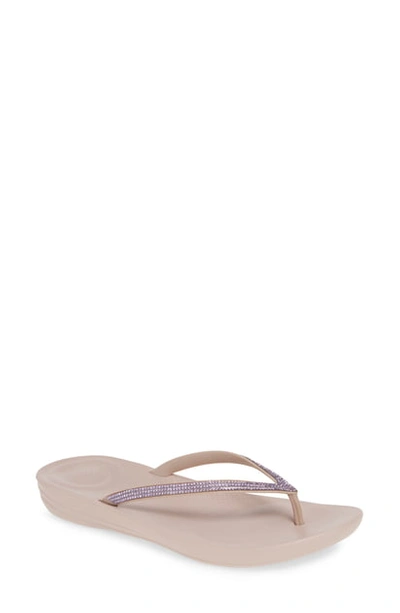 Fitflop Iqushion(tm) Splash Crystal Flip Flop In Mink