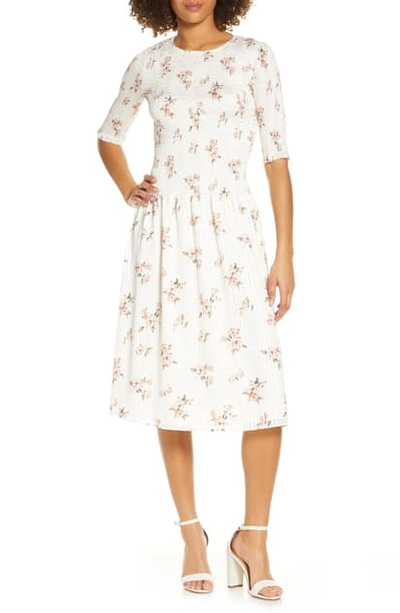 Ali & Jay Barnsdall Floral Smocked Midi Dress In Ecru Floral